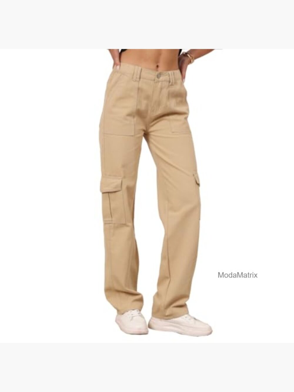 High Waisted Cargo Pants with 6 Pockets Y2K Streetwear - Picture 3 of 6
